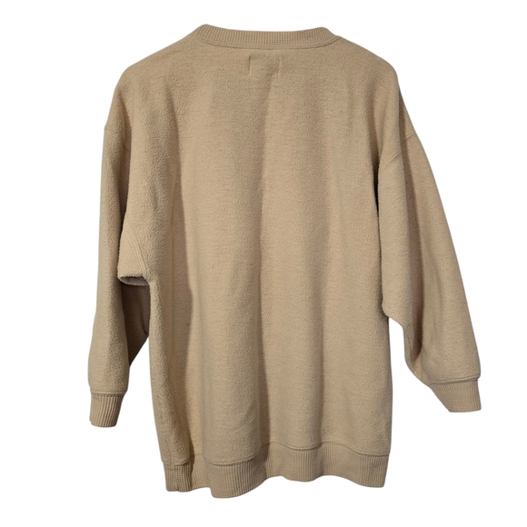 Vintage Tan Crewneck Sweater with Express Cottagecore Floral Graphic Design - Picture 3 of 8